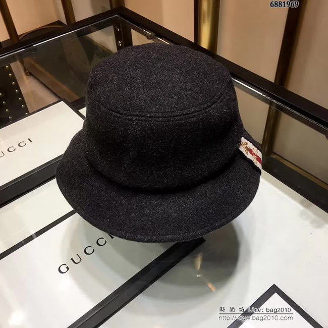 GUCCI古馳 專櫃爆款 百搭單品 經典羊毛漁夫帽 6881969 LLWJ6593